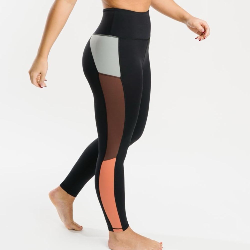 Peach Coffee Block Light n Tight Hi-Rise 7/8 24” (6-8) NWT ZYIA 6183